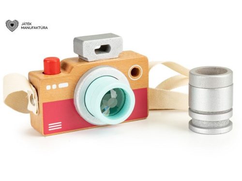 Eco Toys Fajáték fényképezőgép táskával és objektívvel