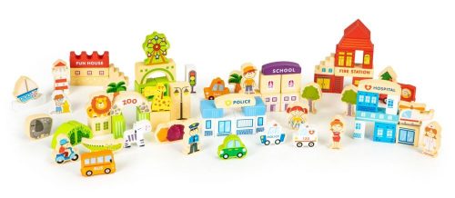 Eco Toys Építőkocka, város és állatkert 120 db-os
