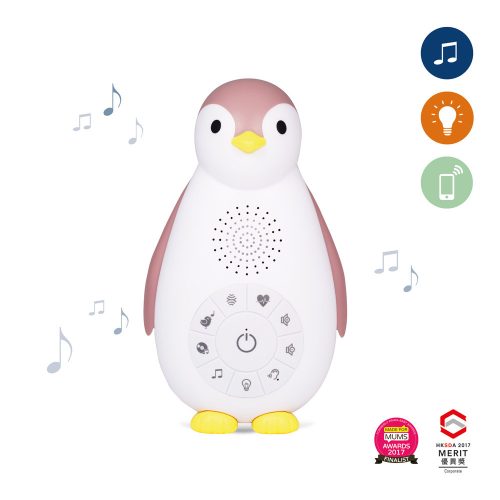 Pingvin - hangérzékelős musicbox,  bluetooth hangszóró - rózsaszín