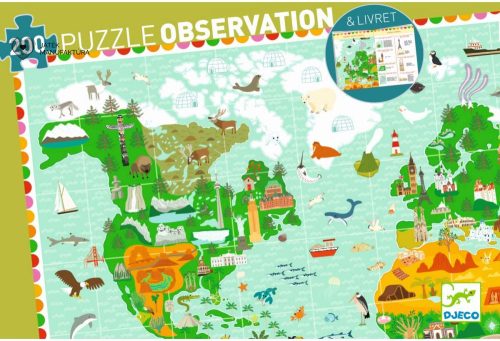 Djeco Világ térkép, óriás böngésző puzzle