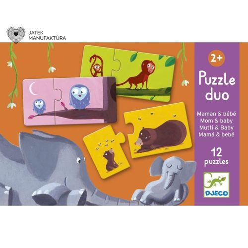 Djeco Anya és kicsinye állatos duo puzzle