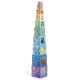 Djeco 10 Rainbow blocks - Szivárványos toronyépítő