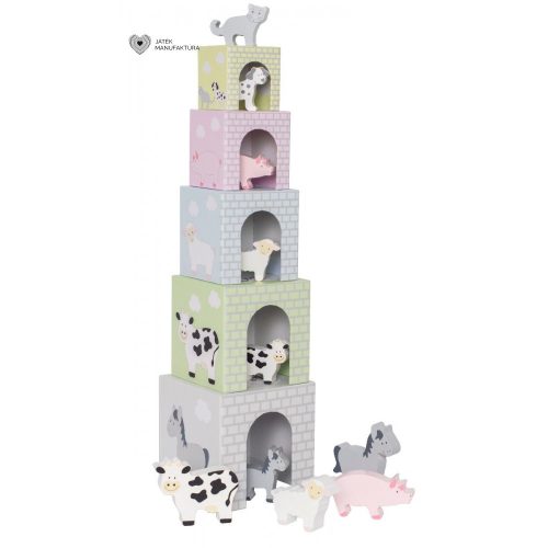 Jabadabado Toronyépítő kocka háziállatokkal 