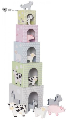 Jabadabado Toronyépítő kocka háziállatokkal 