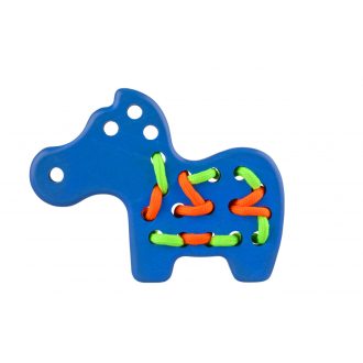 Lupo/Lobito Zebra fűzős fajáték, kék