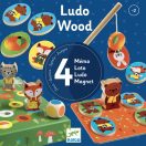 Djeco Ludo Wood – 4 az 1-ben társasjáték – klasszikus játékok fából