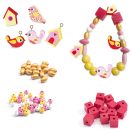 Djeco Fagyöngyök - Madarak - fa gyöngyfűző készlet