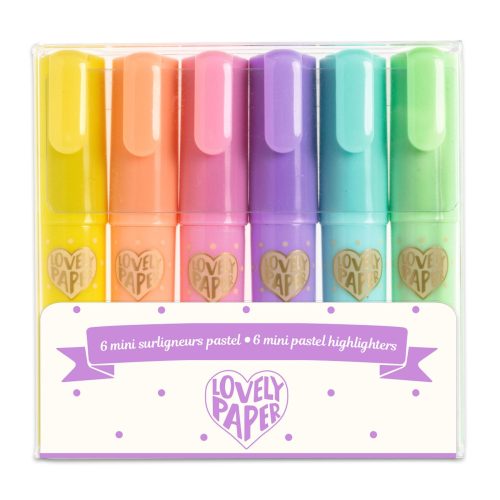 Djeco Szövegkiemelő mini toll készlet 6 pasztell színben - 6 mini pastel highlighters