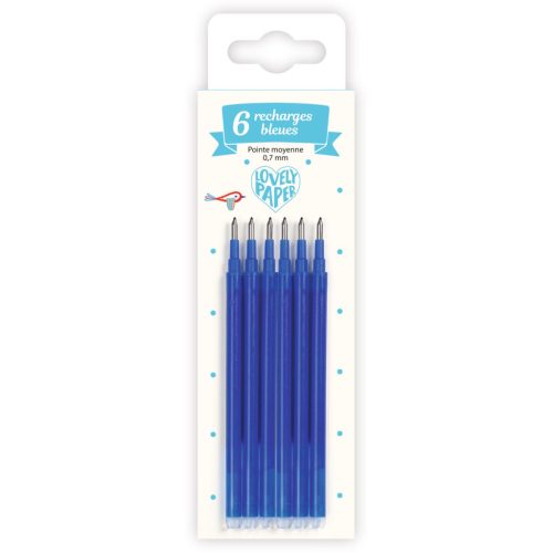 Djeco Tollbetét - Kék, 6 db-os - Stylo friction bleu + 3 recharges