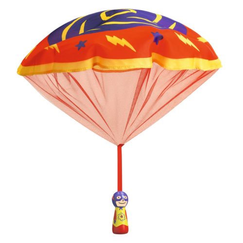 Djeco Flying Hero – Szuper Erő ejtőernyős ügyességi játék fából gyerekeknek