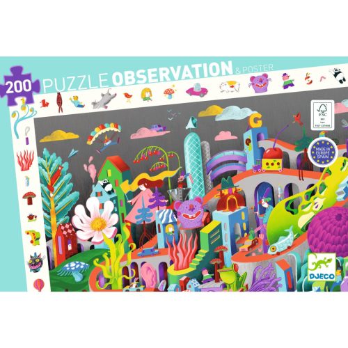 Megfigyeltető puzzle - Őrült város, 200 db-os - Crazy Town - 200 pcs - FSC MIX