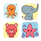 Djeco Rajzolás lépésről lépésre - Állatkölykök - Eduludo Step by step, 4-6 éves gyerekeknek