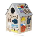 2KidsToys-Fejlesztő aktivitástábla, Házikó, szürke - JátékManufaktúra