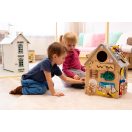 2KidsToys-Fejlesztő aktivitástábla, Házikó, szürke - JátékManufaktúra