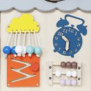 2KidsToys-Fejlesztő aktivitástábla, Házikó, szürke - JátékManufaktúra