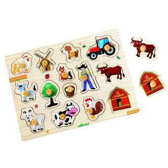 2Kids Toys - Fa puzzle: Farm (14 darabos) - JátékManufaktúra