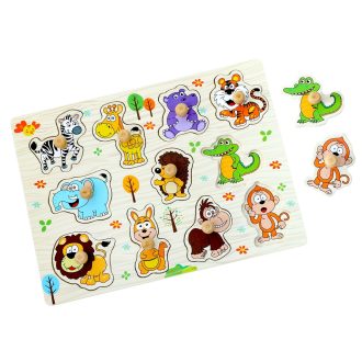 2Kids Toys - Fa puzzle: Szafari (11 darabos) - JátékManufaktúra