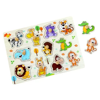 2Kids Toys - Fa puzzle: Szafari (11 darabos) - JátékManufaktúra
