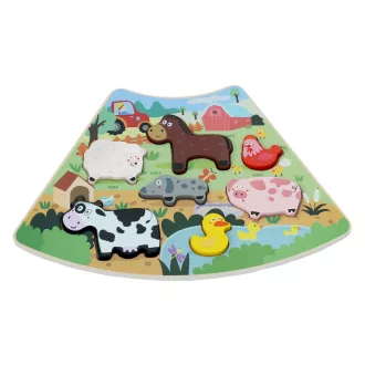 2Kids Toys - Összekapcsolható fa puzzle: Kör (6 az 1-ben) - JátékManufaktúra
