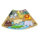 2Kids Toys - Összekapcsolható fa puzzle: Kör (6 az 1-ben) - JátékManufaktúra