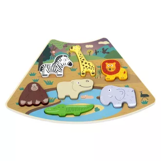 2Kids Toys - Összekapcsolható fa puzzle: Kör (6 az 1-ben) - JátékManufaktúra