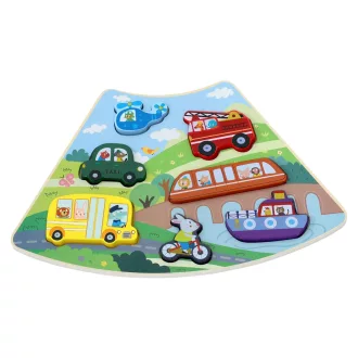 2Kids Toys - Összekapcsolható fa puzzle: Kör (6 az 1-ben) - JátékManufaktúra