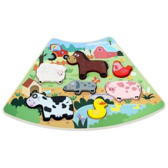 2Kids Toys - Összekapcsolható fa puzzle: Vidám farm - JátékManufaktúra