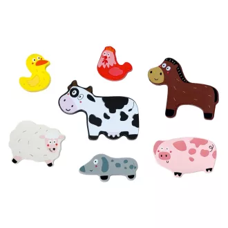 2Kids Toys - Összekapcsolható fa puzzle: Vidám farm - JátékManufaktúra