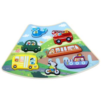 2Kids Toys - Összekapcsolható fa puzzle: Közlekedési eszközök - JátékManufaktúra