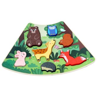 2Kids Toys - Összekapcsolható fa puzzle: Erdei állatok - JátékManufaktúra