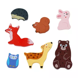 2Kids Toys - Összekapcsolható fa puzzle: Erdei állatok - JátékManufaktúra