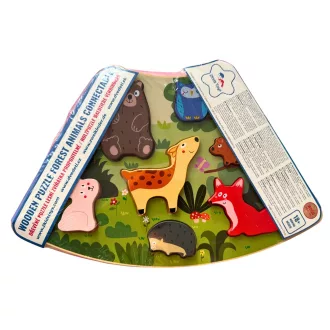 2Kids Toys - Összekapcsolható fa puzzle: Erdei állatok - JátékManufaktúra