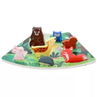 2Kids Toys - Összekapcsolható fa puzzle: Erdei állatok - JátékManufaktúra
