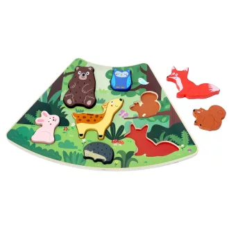 2Kids Toys - Összekapcsolható fa puzzle: Erdei állatok - JátékManufaktúra