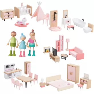 2Kids Toys - Bútorkészlet családdal (5 az 1-ben) - JátékManufaktúra