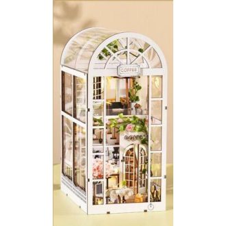 2Kids Toys - 3D kirakó könyvtámasz miniatűr házikó Fehér kert kávézó - JátékManufaktúra