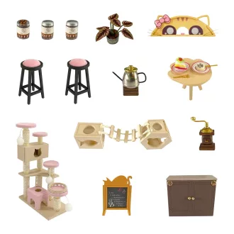 2Kids Toys - Babaház miniatúra Macskakávézó kerttel - JátékManufaktúra