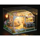 2Kids Toys - Babaház miniatúra Macskakávézó kerttel - JátékManufaktúra