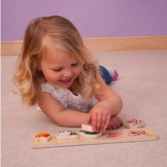 Bigjigs Baby - Fa formaberakó puzzle: Farm - JátékManufaktúra