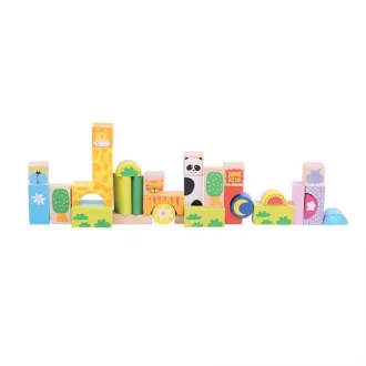 Bigjigs Baby - Színes kockák Safari - JátékManufaktúra