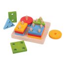 Bigjigs Baby - Színes formák rúdra rakása - JátékManufaktúra