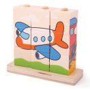 Bigjigs Baby - Rakosgató kockák járművek - JátékManufaktúra