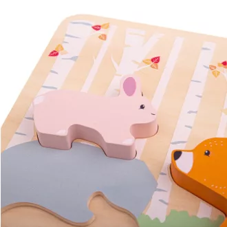 Bigjigs Baby - Fa puzzle Erdő - JátékManufaktúra