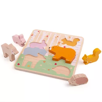Bigjigs Baby - Fa puzzle Erdő - JátékManufaktúra