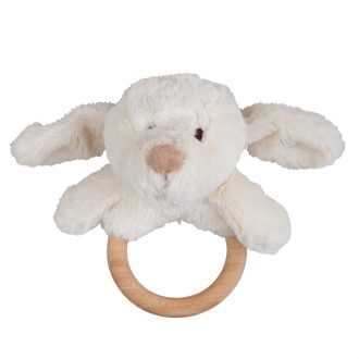 Bigjigs Baby - Kutyás fa rágóka-gyűrű - JátékManufaktúra