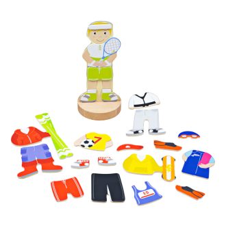 Bigjigs Toys - Mágneses öltöztetős puzzle Sport - JátékManufaktúra