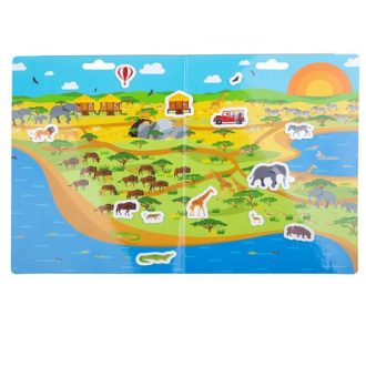 Bigjigs Toys - Újrahasználható matricák, Szafari - JátékManufaktúra