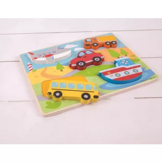 Bigjigs Toys - Formaberakó puzzle Közlekedési eszközök - JátékManufaktúra