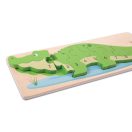 Bigjigs Toys - Beillesztős puzzle, Krokodil számokkal - JátékManufaktúra