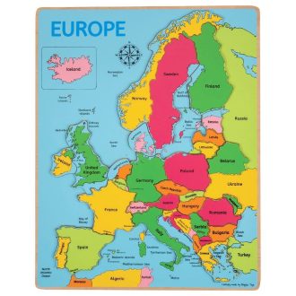 Bigjigs Toys - Fa puzzle, Európa térkép (25 db) - JátékManufaktúra